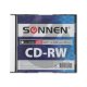 Диск CD-RW, SONNEN, 4-12x, 700 Мб, Slim Case
